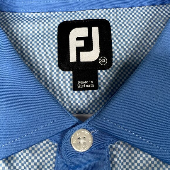 Footjoy Men’s Shirt Size 2XL Blue Golf Short Sleeve Polo - Picture 9 of 12